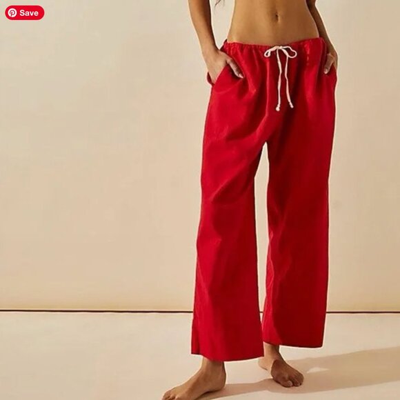 Free People Livin' In It Cotton-Linen Pants - Picture 1 of 5